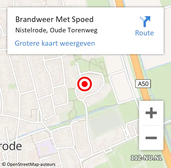 Locatie op kaart van de 112 melding: Brandweer Met Spoed Naar Nistelrode, Oude Torenweg op 24 juni 2022 03:48