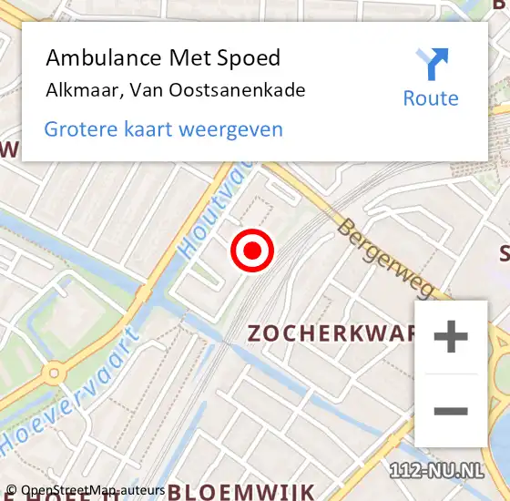 Locatie op kaart van de 112 melding: Ambulance Met Spoed Naar Alkmaar, Van Oostsanenkade op 24 juni 2022 03:58