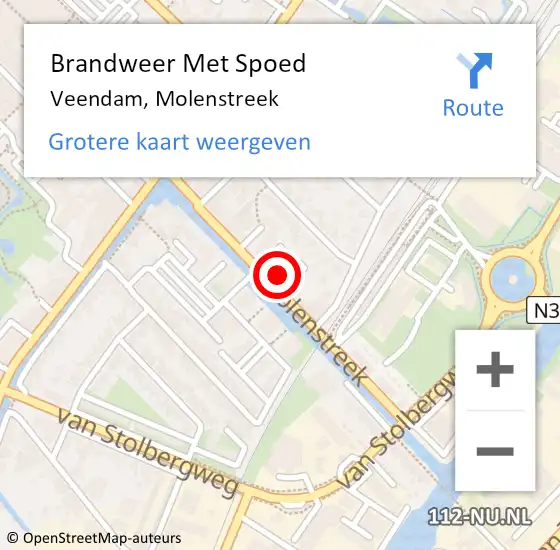 Locatie op kaart van de 112 melding: Brandweer Met Spoed Naar Veendam, Molenstreek op 24 juni 2022 04:37