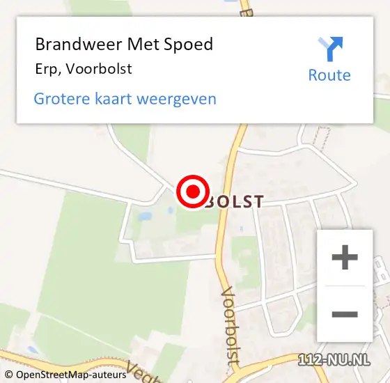 Locatie op kaart van de 112 melding: Brandweer Met Spoed Naar Erp, Voorbolst op 24 juni 2022 05:41