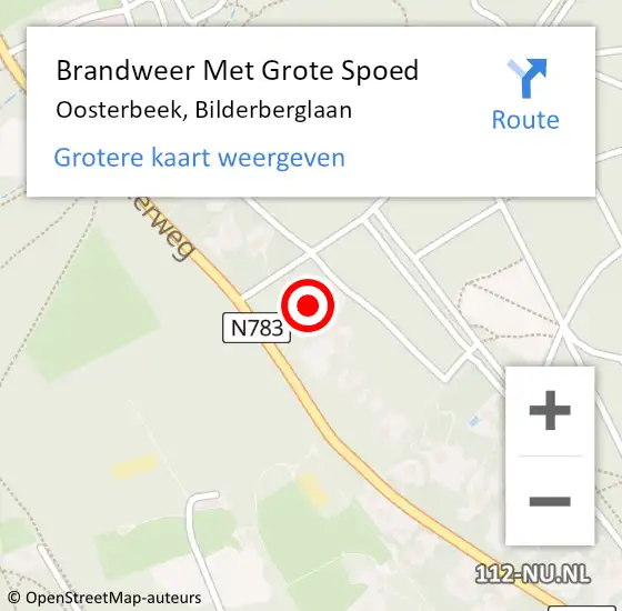 Locatie op kaart van de 112 melding: Brandweer Met Grote Spoed Naar Oosterbeek, Bilderberglaan op 24 juni 2022 05:57