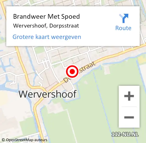 Locatie op kaart van de 112 melding: Brandweer Met Spoed Naar Wervershoof, Dorpsstraat op 24 juni 2022 06:03