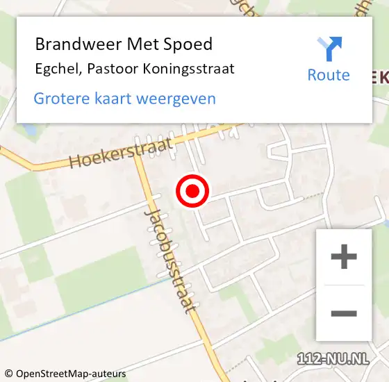 Locatie op kaart van de 112 melding: Brandweer Met Spoed Naar Egchel, Pastoor Koningsstraat op 24 juni 2022 06:31