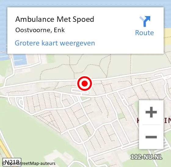 Locatie op kaart van de 112 melding: Ambulance Met Spoed Naar Oostvoorne, Enk op 24 juni 2022 06:56