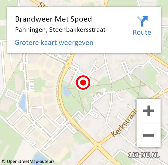 Locatie op kaart van de 112 melding: Brandweer Met Spoed Naar Panningen, Steenbakkersstraat op 24 juni 2022 07:27