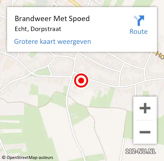 Locatie op kaart van de 112 melding: Brandweer Met Spoed Naar Echt, Dorpstraat op 24 juni 2022 07:55