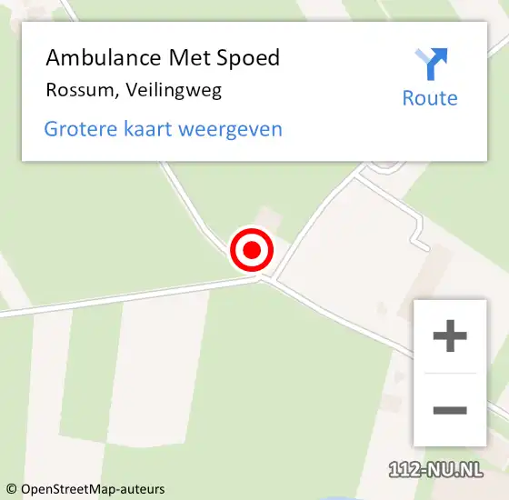 Locatie op kaart van de 112 melding: Ambulance Met Spoed Naar Rossum, Veilingweg op 24 juni 2022 08:04