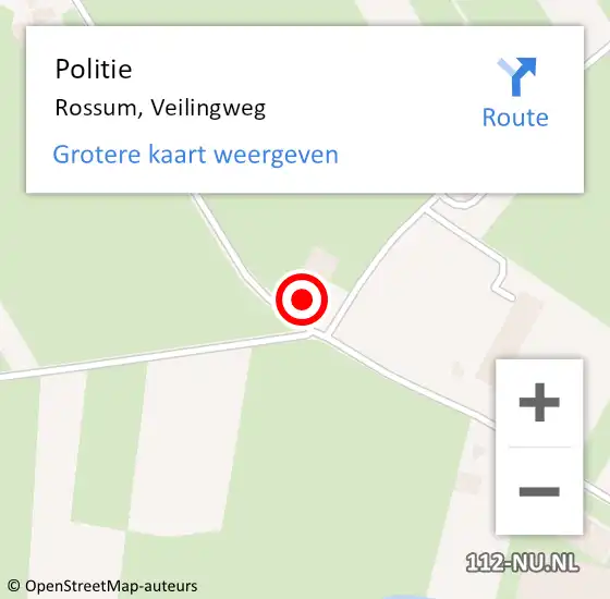Locatie op kaart van de 112 melding: Politie Rossum, Veilingweg op 24 juni 2022 08:05