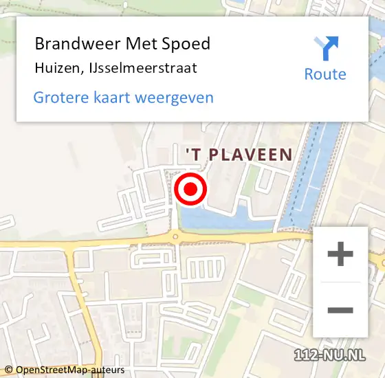 Locatie op kaart van de 112 melding: Brandweer Met Spoed Naar Huizen, IJsselmeerstraat op 24 juni 2022 08:11