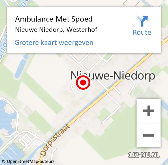 Locatie op kaart van de 112 melding: Ambulance Met Spoed Naar Nieuwe Niedorp, Westerhof op 24 juni 2022 08:16