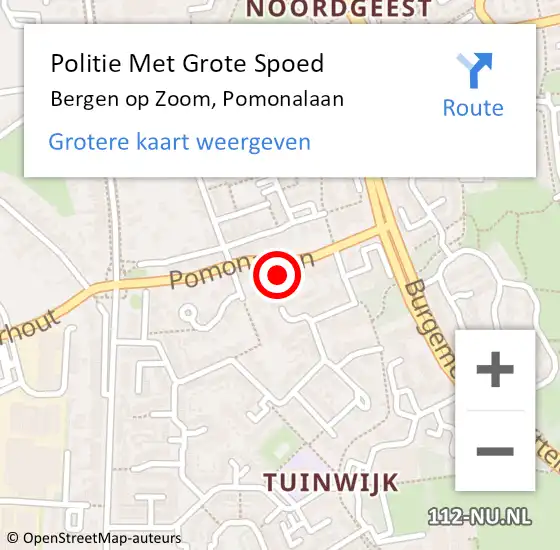 Locatie op kaart van de 112 melding: Politie Met Grote Spoed Naar Bergen op Zoom, Pomonalaan op 24 juni 2022 08:26