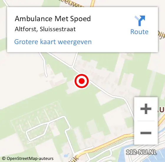 Locatie op kaart van de 112 melding: Ambulance Met Spoed Naar Altforst, Sluissestraat op 24 juni 2022 08:27