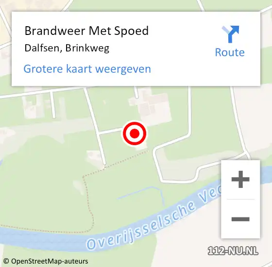 Locatie op kaart van de 112 melding: Brandweer Met Spoed Naar Dalfsen, Brinkweg op 24 juni 2022 08:35