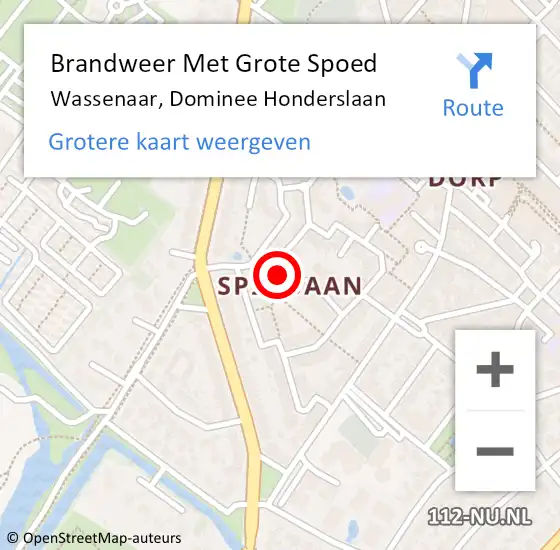 Locatie op kaart van de 112 melding: Brandweer Met Grote Spoed Naar Wassenaar, Dominee Honderslaan op 24 juni 2022 08:56