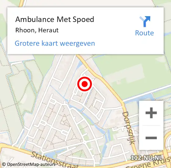 Locatie op kaart van de 112 melding: Ambulance Met Spoed Naar Rhoon, Heraut op 24 juni 2022 09:06