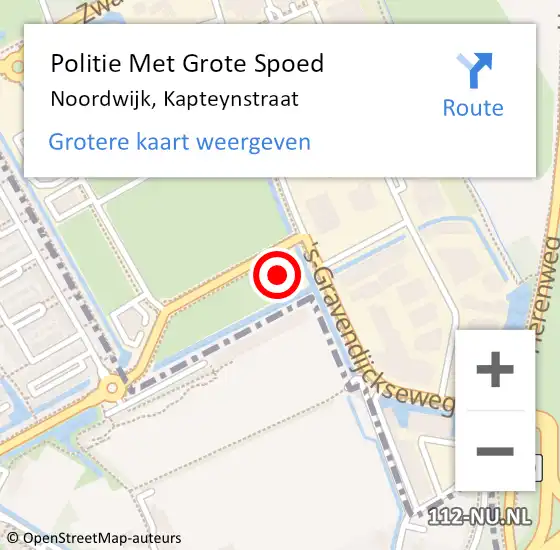 Locatie op kaart van de 112 melding: Politie Met Grote Spoed Naar Noordwijk, Kapteynstraat op 24 juni 2022 09:16