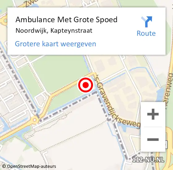 Locatie op kaart van de 112 melding: Ambulance Met Grote Spoed Naar Noordwijk, Kapteynstraat op 24 juni 2022 09:17