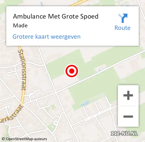 Locatie op kaart van de 112 melding: Ambulance Met Grote Spoed Naar Made op 24 juni 2022 09:23