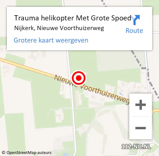 Locatie op kaart van de 112 melding: Trauma helikopter Met Grote Spoed Naar Nijkerk, Nieuwe Voorthuizerweg op 24 juni 2022 10:30