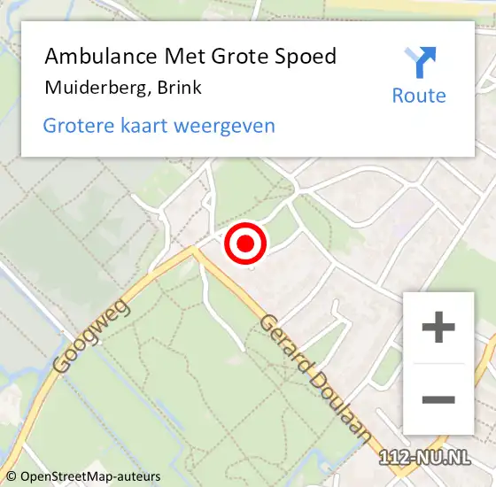 Locatie op kaart van de 112 melding: Ambulance Met Grote Spoed Naar Muiderberg, Brink op 24 juni 2022 10:53