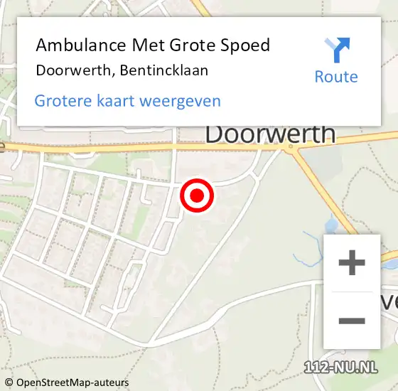Locatie op kaart van de 112 melding: Ambulance Met Grote Spoed Naar Doorwerth, Bentincklaan op 24 juni 2022 11:10