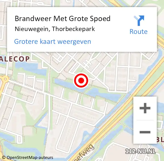 Locatie op kaart van de 112 melding: Brandweer Met Grote Spoed Naar Nieuwegein, Thorbeckepark op 24 juni 2022 12:19