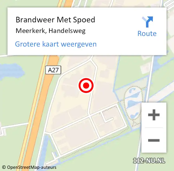 Locatie op kaart van de 112 melding: Brandweer Met Spoed Naar Meerkerk, Handelsweg op 24 juni 2022 12:21