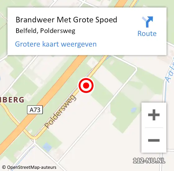 Locatie op kaart van de 112 melding: Brandweer Met Grote Spoed Naar Belfeld, Poldersweg op 24 juni 2022 12:24