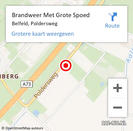 Locatie op kaart van de 112 melding: Brandweer Met Grote Spoed Naar Belfeld, Poldersweg op 24 juni 2022 12:25