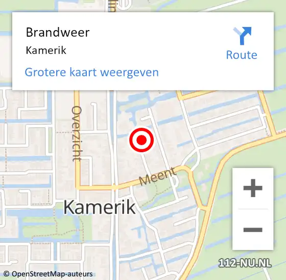 Locatie op kaart van de 112 melding: Brandweer Kamerik op 24 juni 2022 12:33