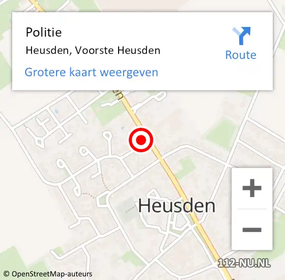 Locatie op kaart van de 112 melding: Politie Heusden, Voorste Heusden op 24 juni 2022 12:37