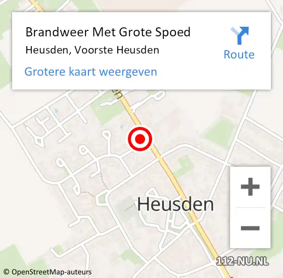 Locatie op kaart van de 112 melding: Brandweer Met Grote Spoed Naar Heusden, Voorste Heusden op 24 juni 2022 12:39