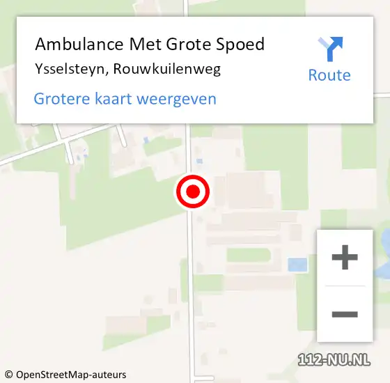 Locatie op kaart van de 112 melding: Ambulance Met Grote Spoed Naar Ysselsteyn, Rouwkuilenweg op 24 juni 2022 12:56