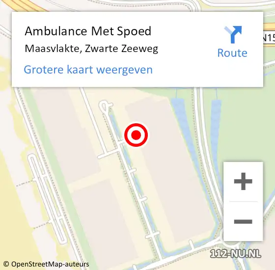 Locatie op kaart van de 112 melding: Ambulance Met Spoed Naar Maasvlakte, Zwarte Zeeweg op 24 juni 2022 13:08