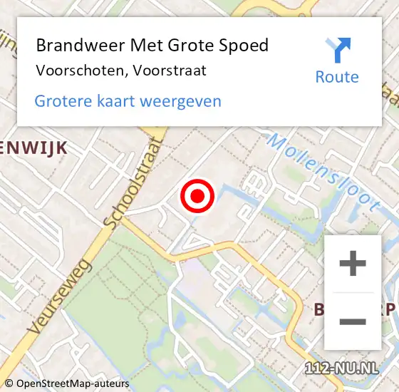 Locatie op kaart van de 112 melding: Brandweer Met Grote Spoed Naar Voorschoten, Voorstraat op 24 juni 2022 13:25