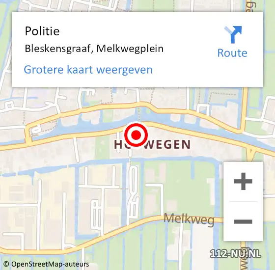 Locatie op kaart van de 112 melding: Politie Bleskensgraaf, Melkwegplein op 24 juni 2022 13:51