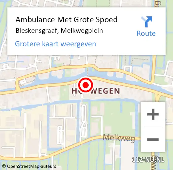 Locatie op kaart van de 112 melding: Ambulance Met Grote Spoed Naar Bleskensgraaf, Melkwegplein op 24 juni 2022 13:53