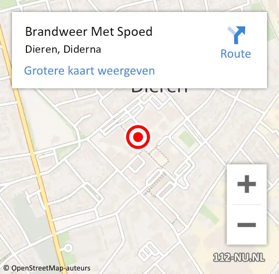 Locatie op kaart van de 112 melding: Brandweer Met Spoed Naar Dieren, Diderna op 24 juni 2022 14:57