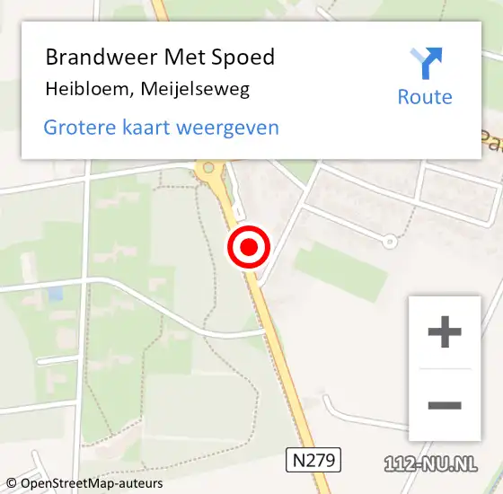 Locatie op kaart van de 112 melding: Brandweer Met Spoed Naar Heibloem, Meijelseweg op 24 juni 2022 15:40