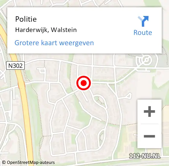 Locatie op kaart van de 112 melding: Politie Harderwijk, Walstein op 24 juni 2022 16:50