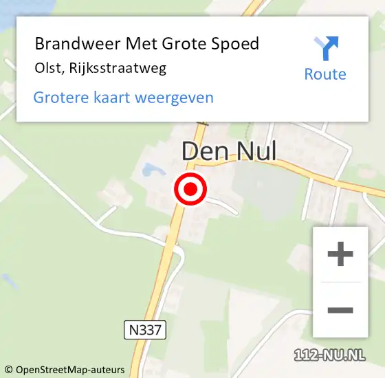 Locatie op kaart van de 112 melding: Brandweer Met Grote Spoed Naar Olst, Rijksstraatweg op 24 juni 2022 16:52