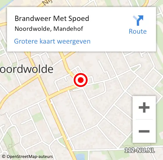 Locatie op kaart van de 112 melding: Brandweer Met Spoed Naar Noordwolde, Mandehof op 24 juni 2022 16:53