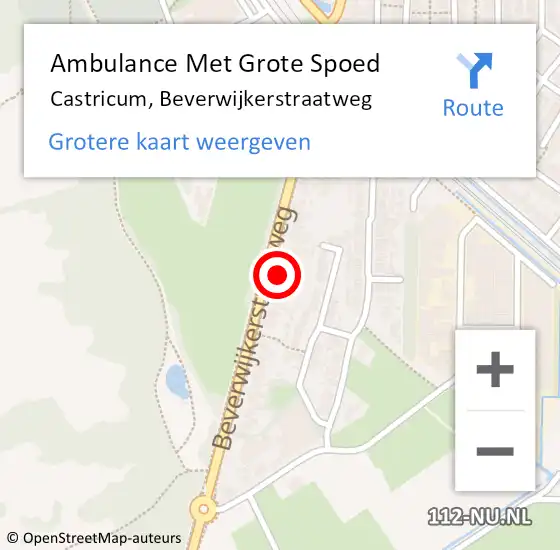 Locatie op kaart van de 112 melding: Ambulance Met Grote Spoed Naar Castricum, Beverwijkerstraatweg op 24 juni 2022 17:34