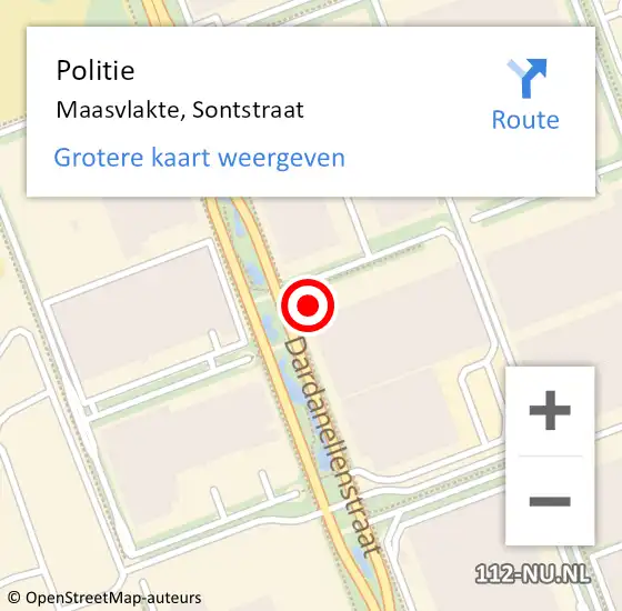 Locatie op kaart van de 112 melding: Politie Maasvlakte, Sontstraat op 24 juni 2022 17:49