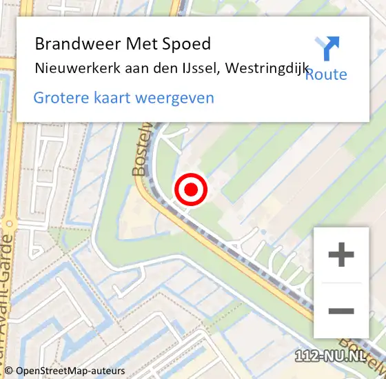 Locatie op kaart van de 112 melding: Brandweer Met Spoed Naar Nieuwerkerk aan den IJssel, Westringdijk op 24 juni 2022 18:04