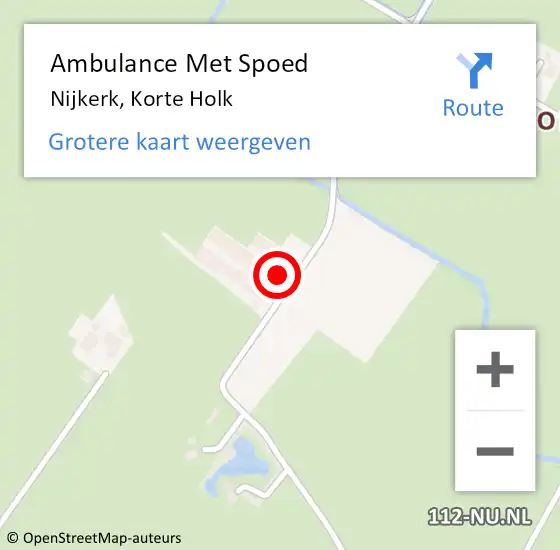 Locatie op kaart van de 112 melding: Ambulance Met Spoed Naar Nijkerk, Korte Holk op 24 juni 2022 18:50