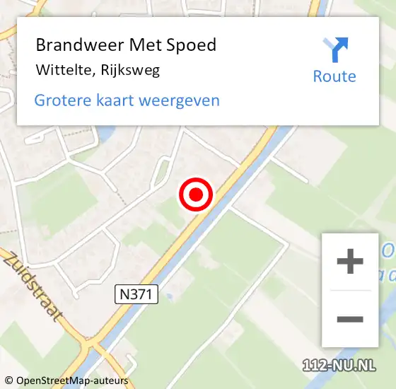 Locatie op kaart van de 112 melding: Brandweer Met Spoed Naar Wittelte, Rijksweg op 21 juli 2014 10:21