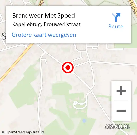 Locatie op kaart van de 112 melding: Brandweer Met Spoed Naar Kapellebrug, Brouwerijstraat op 24 juni 2022 20:16