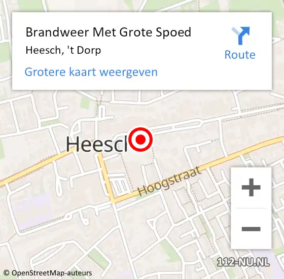 Locatie op kaart van de 112 melding: Brandweer Met Grote Spoed Naar Heesch, 't Dorp op 24 juni 2022 21:33