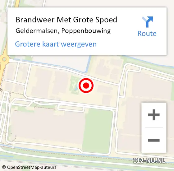 Locatie op kaart van de 112 melding: Brandweer Met Grote Spoed Naar Geldermalsen, Poppenbouwing op 24 juni 2022 22:44